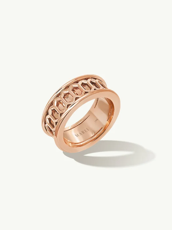 White Gold Engagement Ring-Amanti Infinity Spinning Ring In 18K Rose Gold