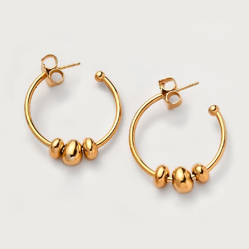 Large Statement Earrings-Hoop Charm Earrings