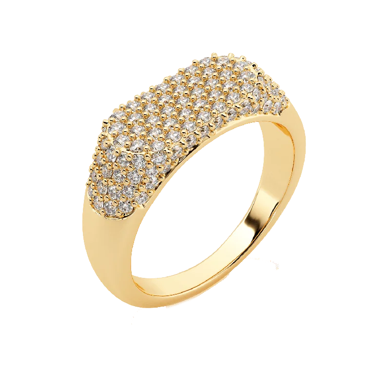 Custom Diamond Band-Diamond Pave Signet Ring