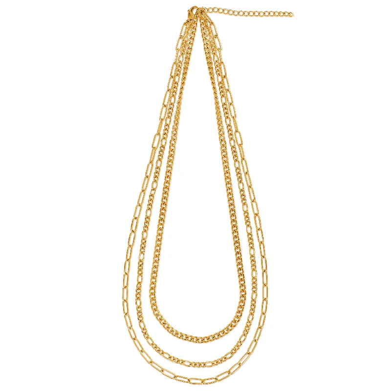 Gold Twist Necklace-Nola Multi Chain Necklace