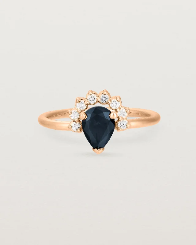 Large Gold Ring-Rose Ring | Australian Sapphire & Diamonds