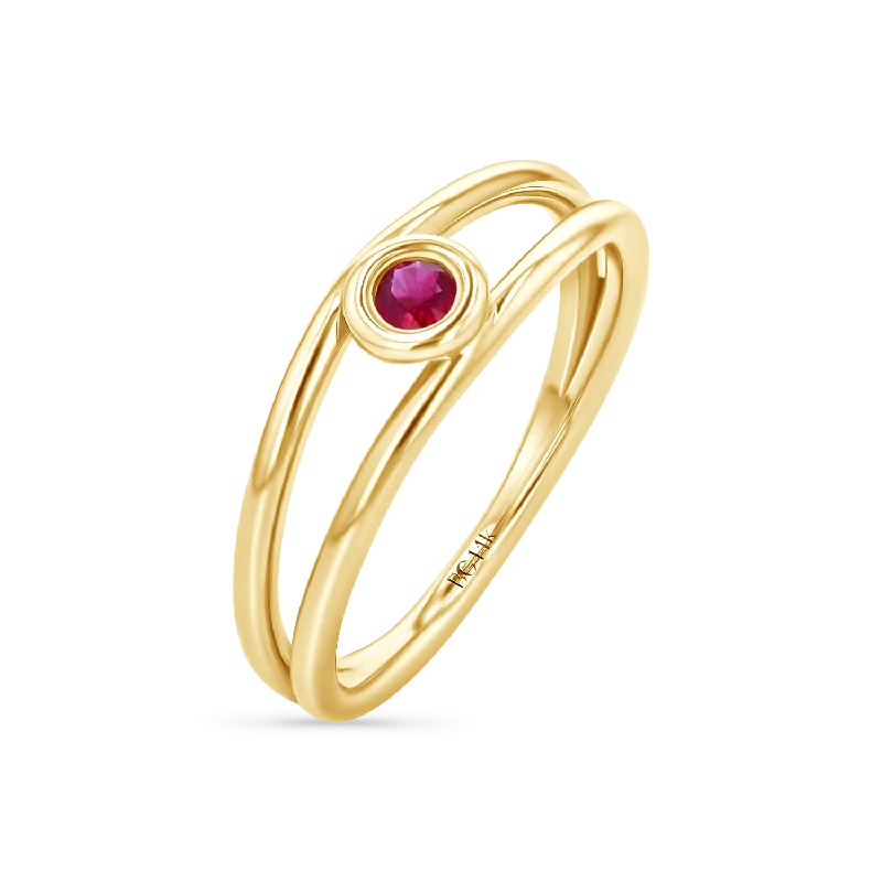 Custom Wedding Ring-Bubble Solitaire Ruby Ring