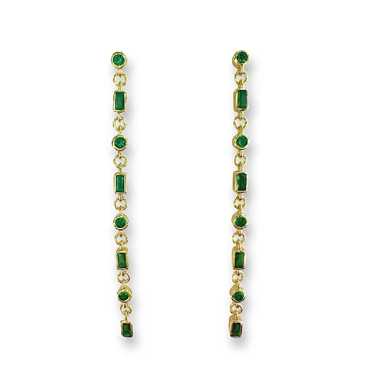 Luxury Drop Earrings-Amy Geovana Bezel Drop Earrings