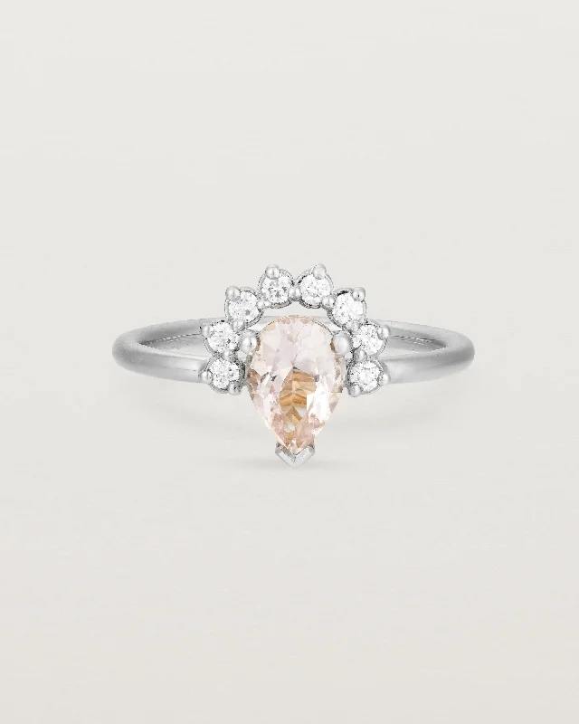 Silver Claddagh Ring-Rose Ring | Morganite & Diamonds