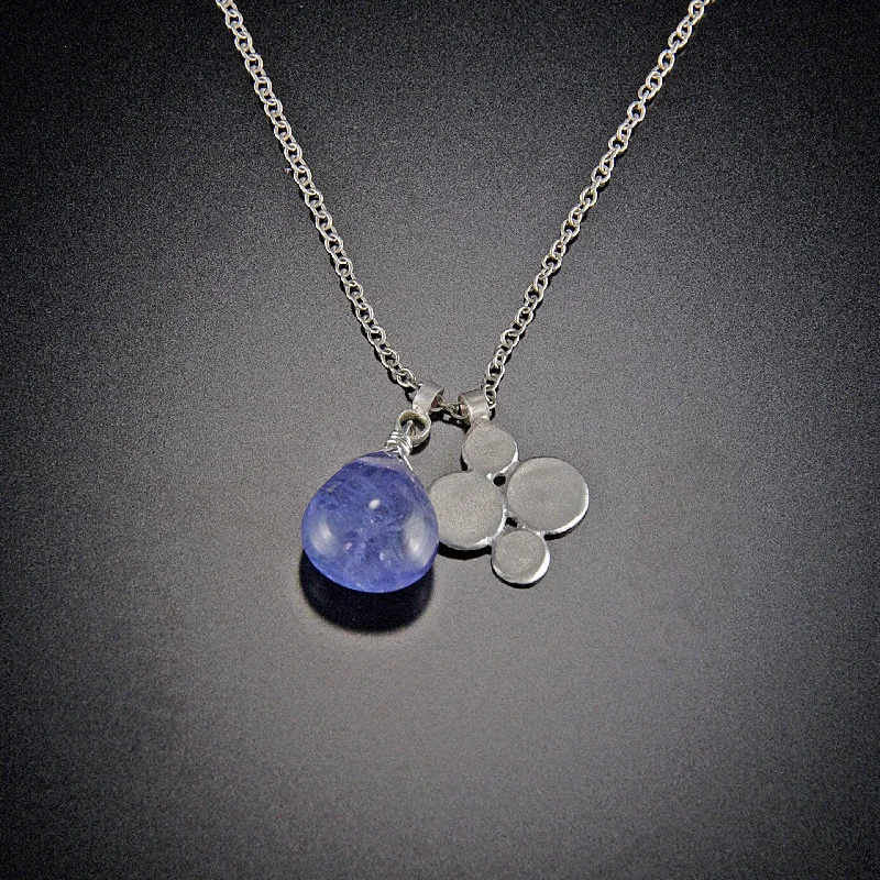 Minimalist Charm Necklace-Tanzanite Charm Necklace