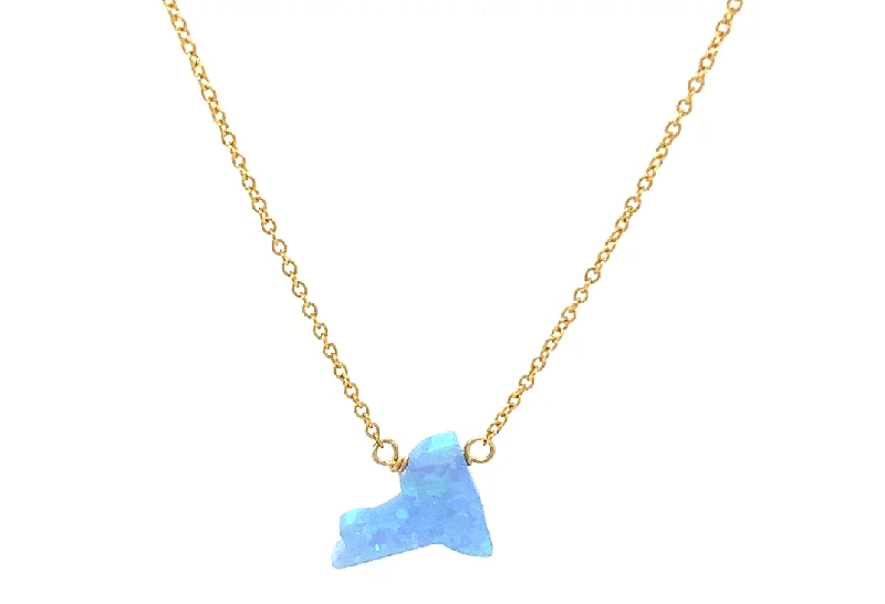 Bright Sapphire Necklace-bara boheme | "NEW YORK" Opal Necklace