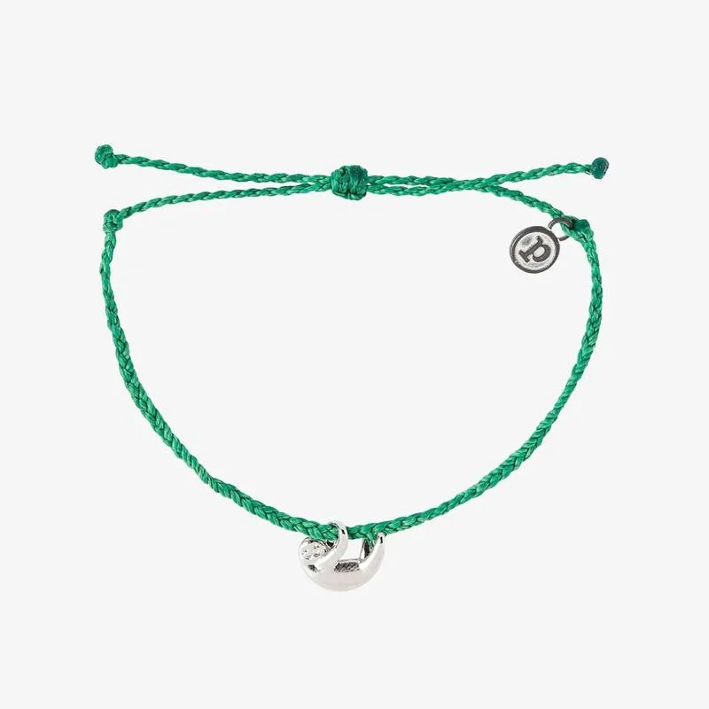 Birthstone Charm Bracelet-PuraVida Charity Bracelet, Silver Sloth Charm