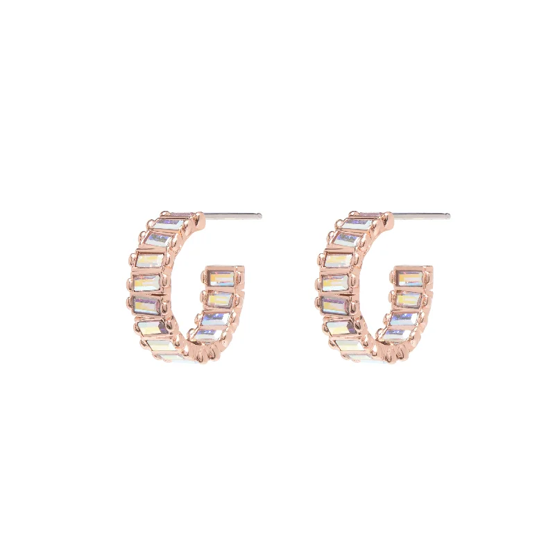 Premium Silver Earrings-XS Baby Serena Hoops in Rose Gold Unicorn