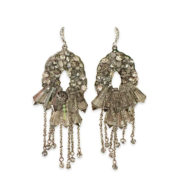 Luxury Fashion Earrings-Paige Crystal Chandelier Statement Earrings