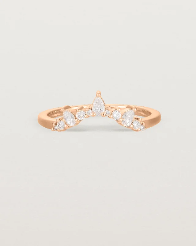 Wedding Band with Diamonds-Odette Crown Ring | Fit Ⅲ