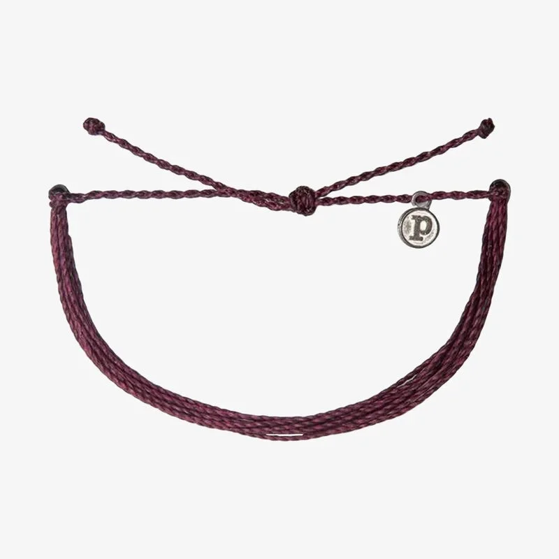 Women’s Adjustable Bracelet-PuraVida Bright Solid Bracelet, Burgundy