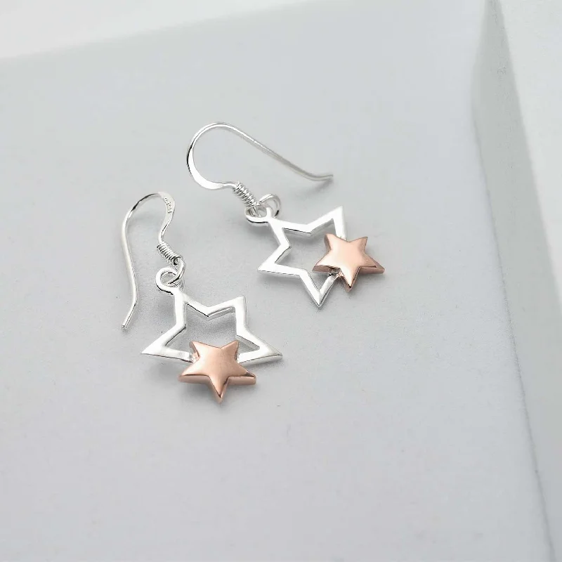 Sterling Stud Earrings-Celestial Starfall Earrings