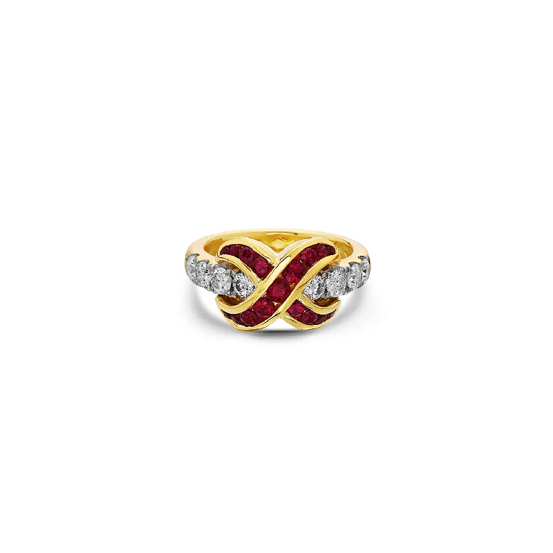 Customizable Engagement Ring-Krypell Collection Diamond Crossover Ring