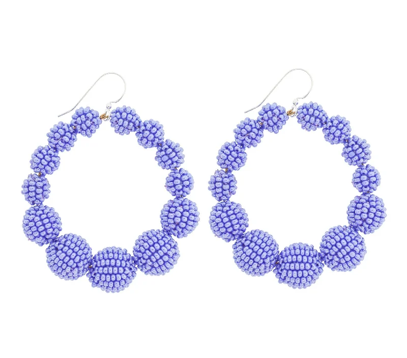 Gold Leaf Earrings-<br>The Olivia Hoop <br> Periwinkle