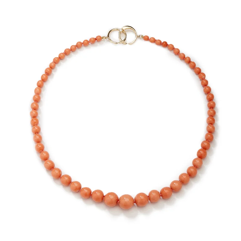 Stylish Beaded Necklace-18 inch Coral Bead Necklace