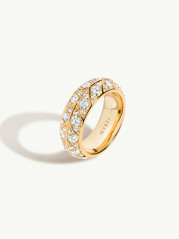 Custom Diamond Band-Palmyra Eternity Band With Brilliant White Diamonds In 18K Yellow Gold, 8mm