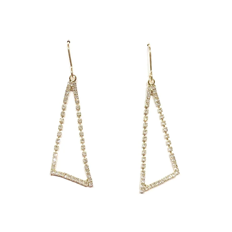 Vintage Gold Earrings-Krista Triangle Earrings