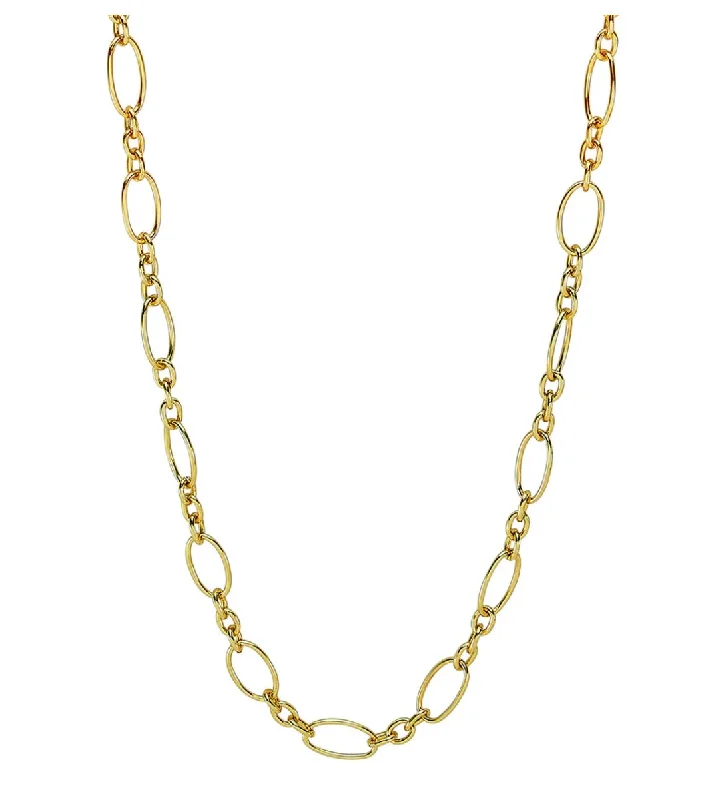 Modern Silver Necklace-Chunky Oval Link Chain