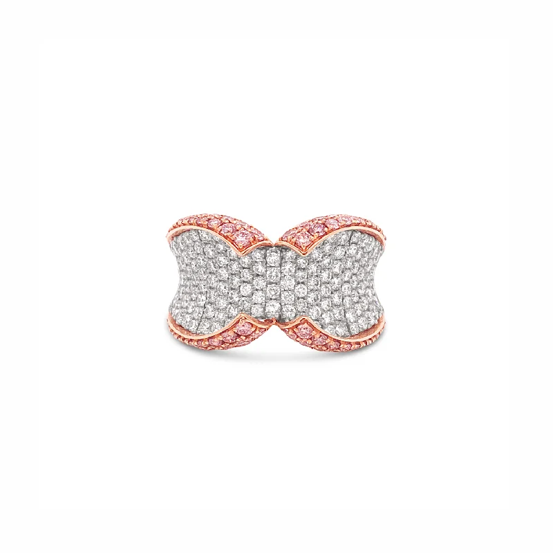 Dainty Rose Gold Ring-Platinum Diamond Collar Ring