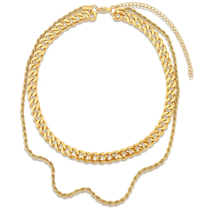 Double Chain Necklace-Reece Double Chain Necklace