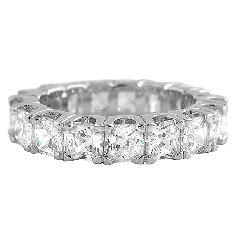 Men’s Tungsten Ring-Princess Cut Eternity CZ Bling Bling Ring