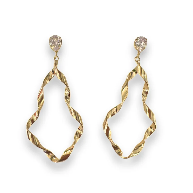 Chic Hoops for Women-Brianna Gold Filled Twist Teardrop Earrings