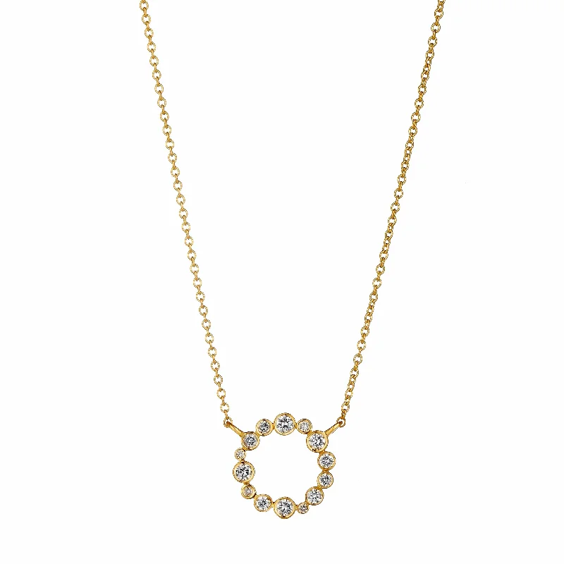 Chunky Gold Necklace-Diamond Circle Necklace