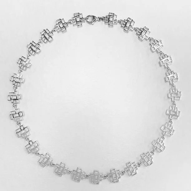 Elegant Silver Necklace-Ventana Link Necklace