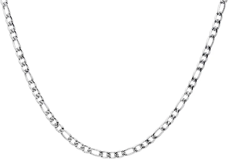 Elegant Choker Necklace-Mens 4MM Stainless Steel Figaro Link Chain Necklace