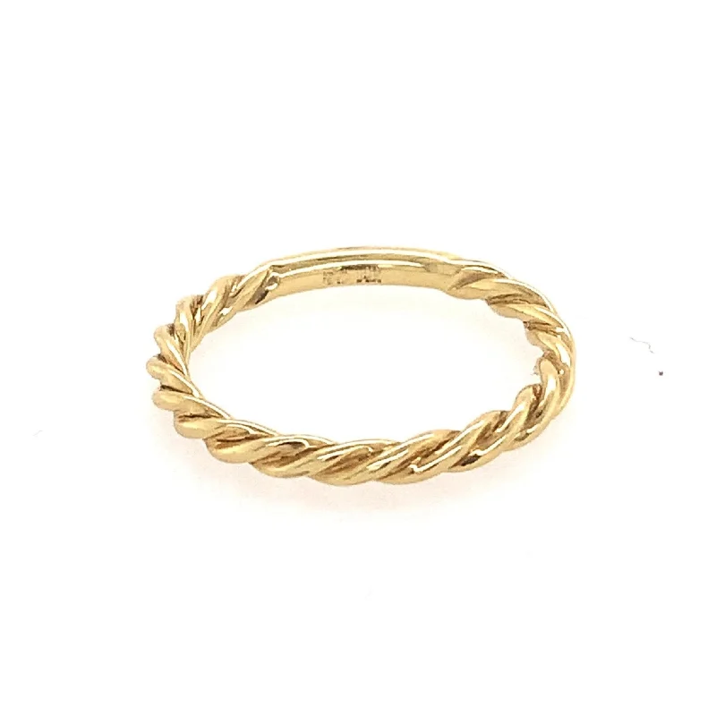 Elegant Wedding Band Set-Twist Gold Wedding Band Ring