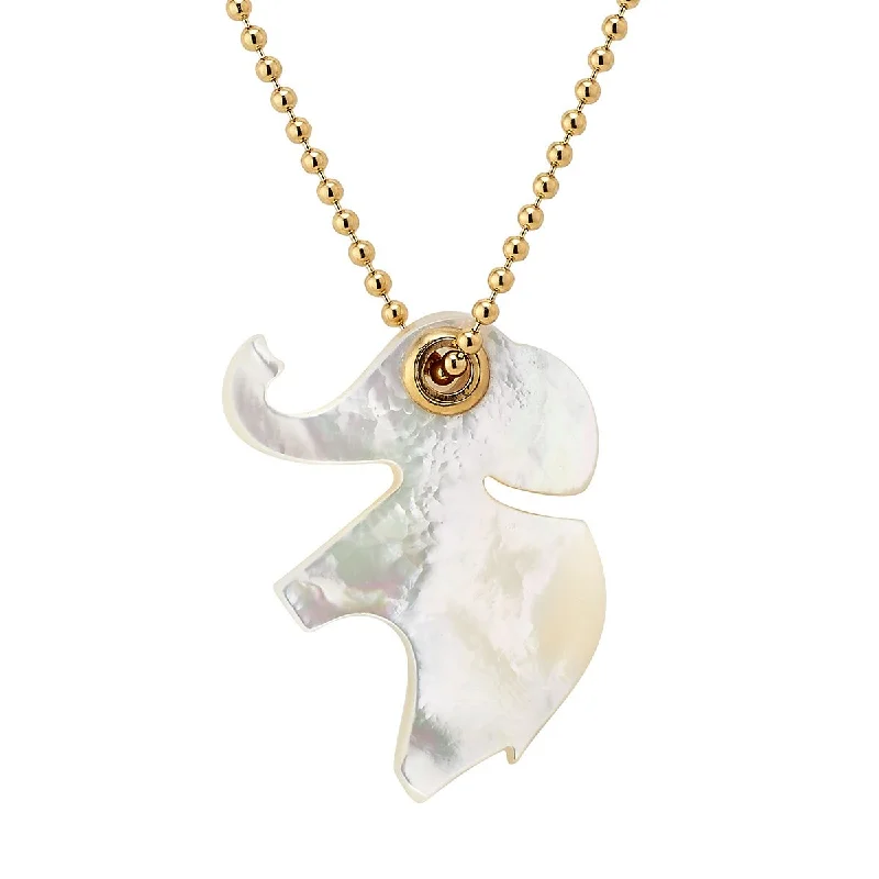 Gold Statement Necklace-Elephant Charm