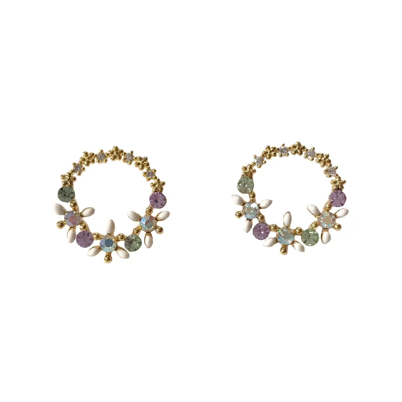 Stud Earrings for Women-Flower Wreath Studs