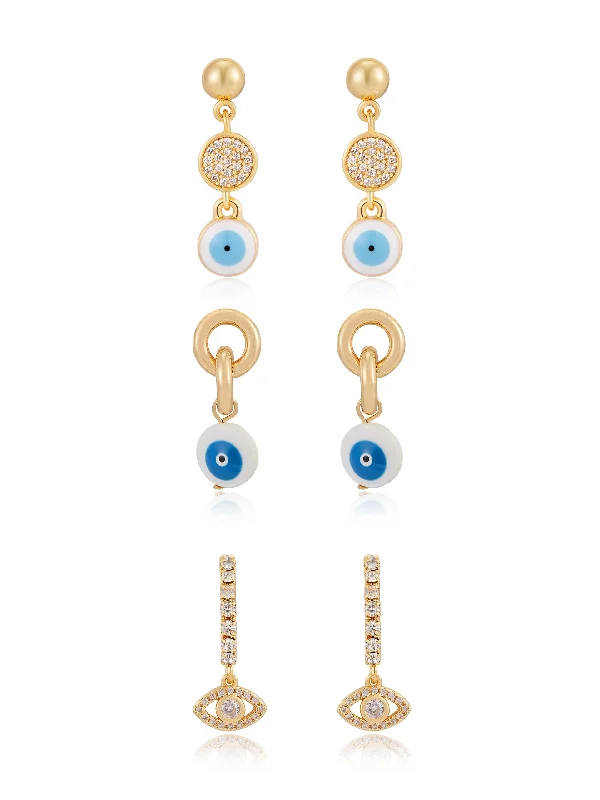 Casual Everyday Earrings-All Eyes on You Earring Set