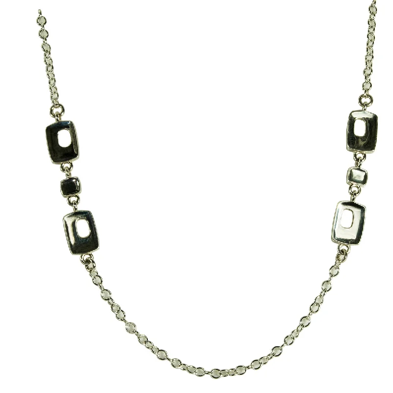 Modern Bar Necklace-36" Chain with Palm Springs Stations