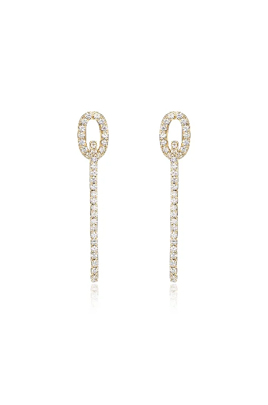 Elegant Statement Earrings-Crystal Paperclip Earrings