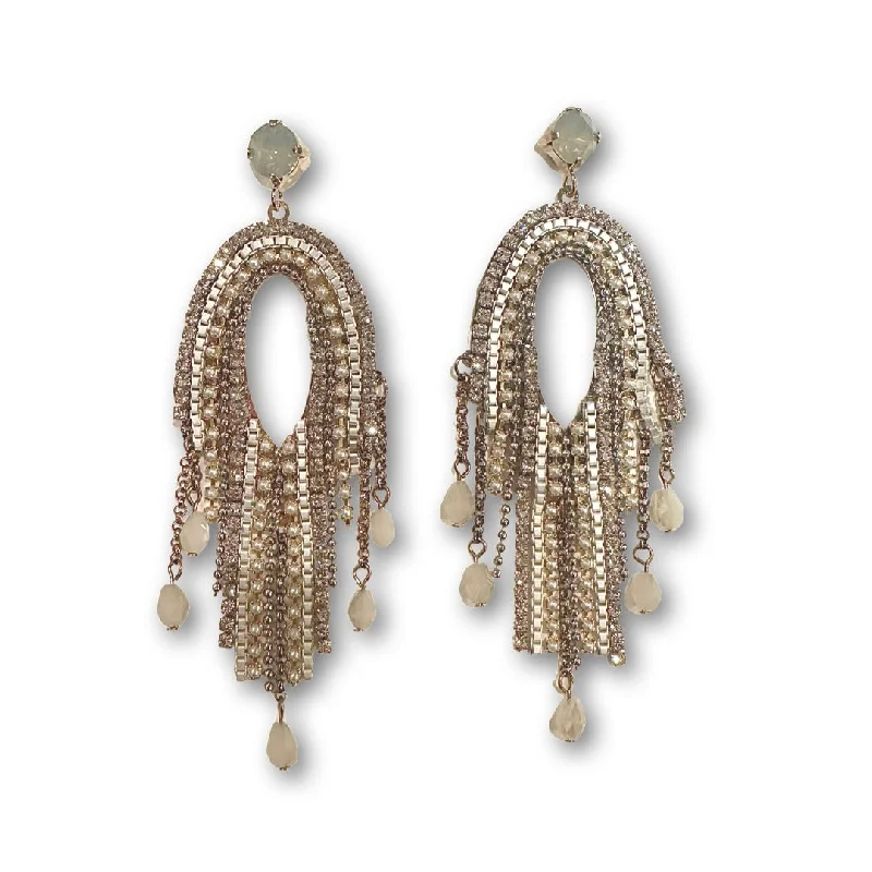 Elegant Wedding Earrings-Paige Tassel Chandelier Statement Earrings