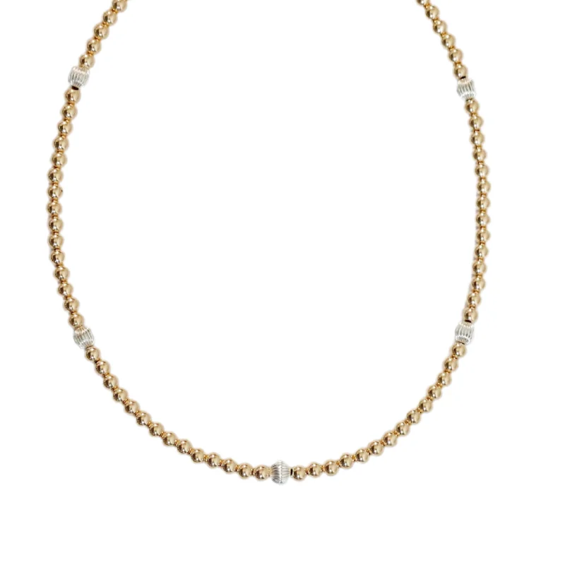 Simple Bar Necklace-"MEGAN" 14k gold-filled beaded Choker/Necklace