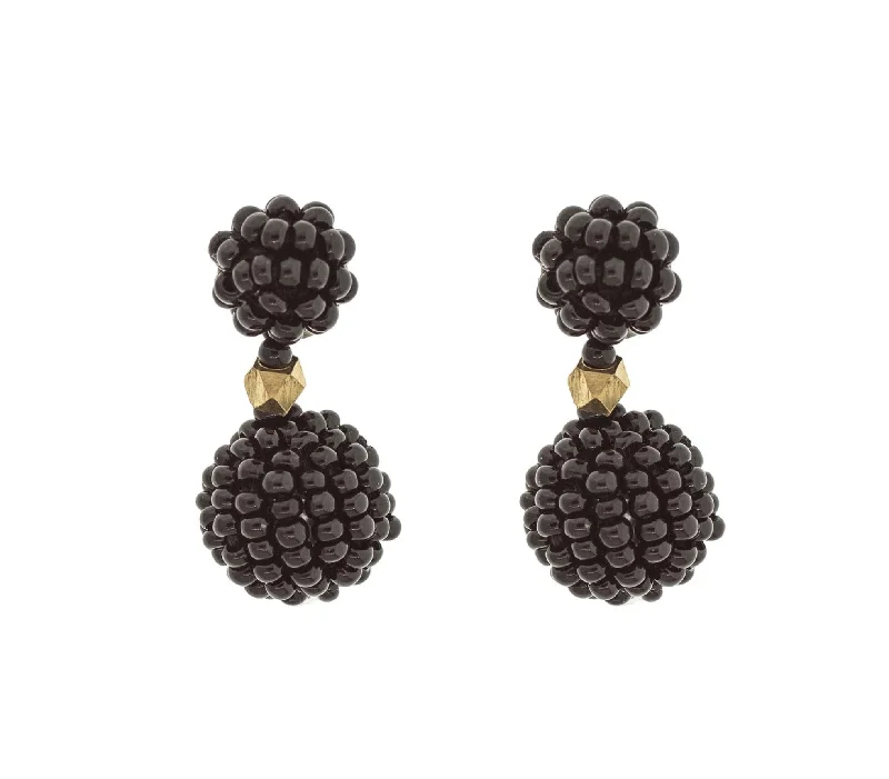 Geometric Stud Earrings-<br>The Waldorf Earring<br> Black