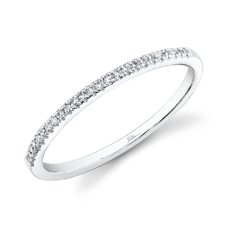 Custom Promise Engagement Ring-14K White Gold Diamond Stackable Band