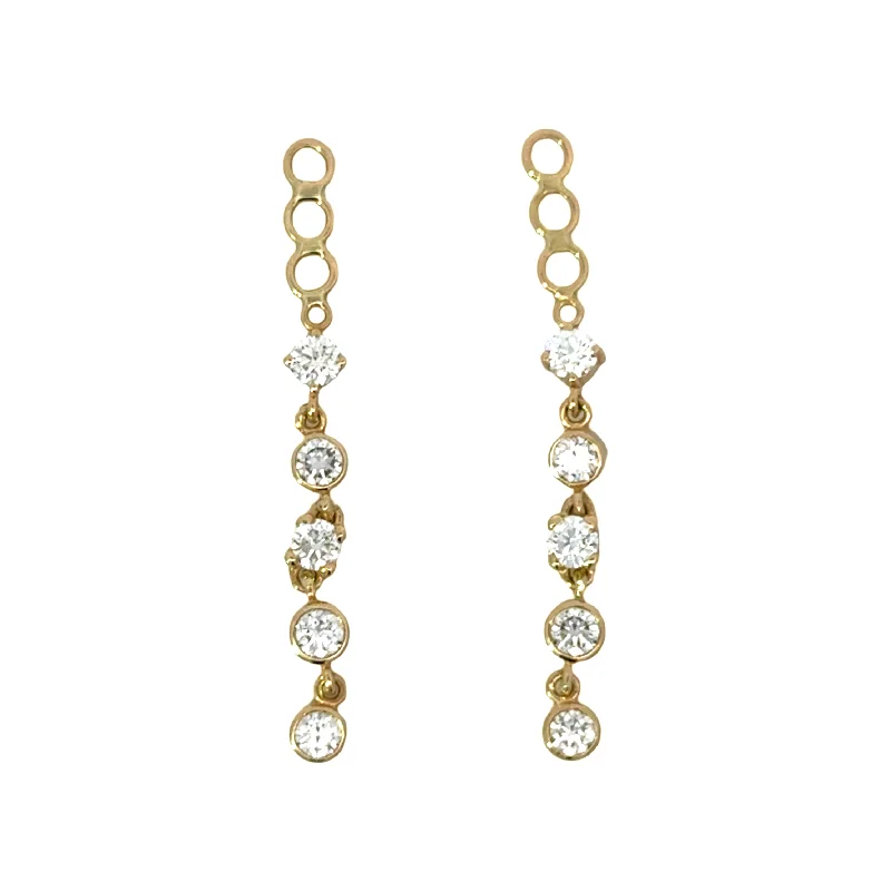 Elegant Drop Earrings-Diamond Drop Ear Jacket