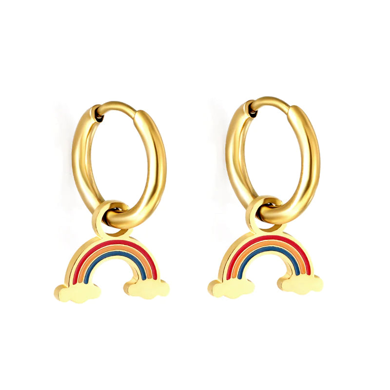 Statement Earrings for Weddings-Hypoallergenic Rainbow Earrings