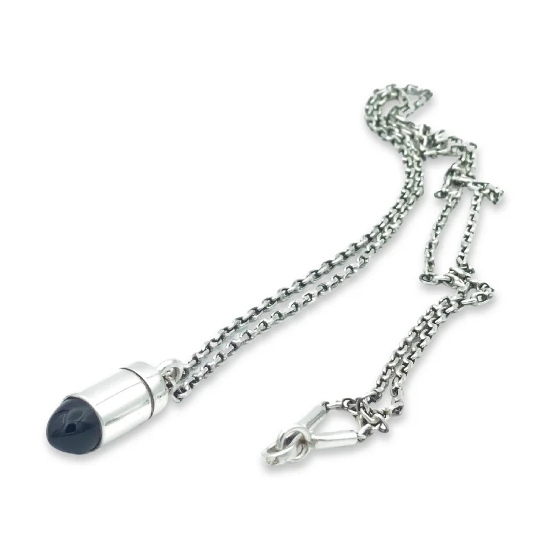 Chic Silver Necklace-Healing Bullet Pendant Necklace