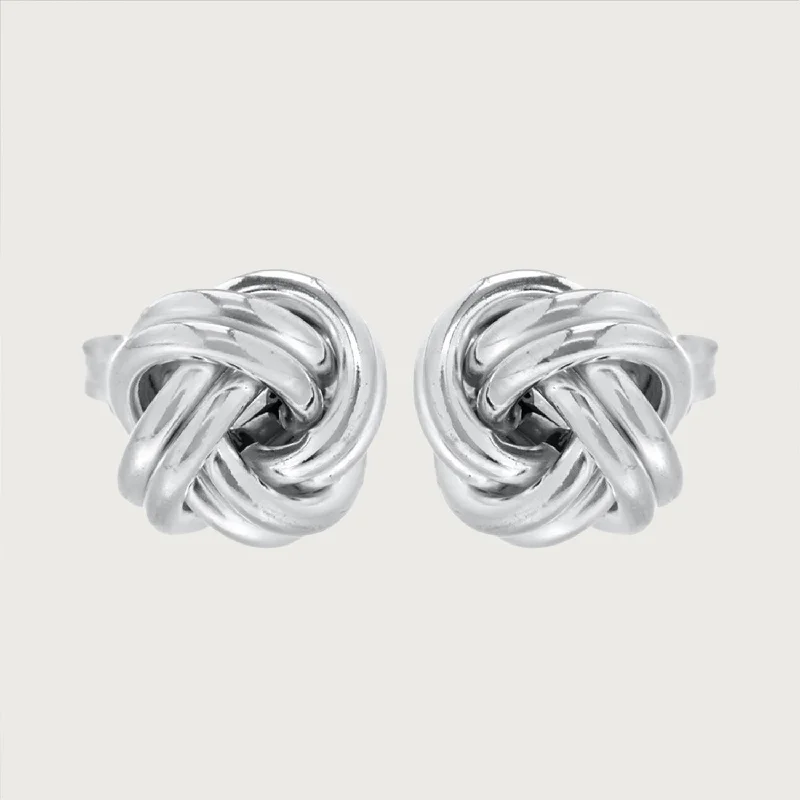 Round Hoop Earrings-Knot Link Studs