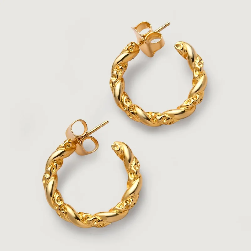 Cute Drop Earrings-Allegro Twist Hoop Earrings