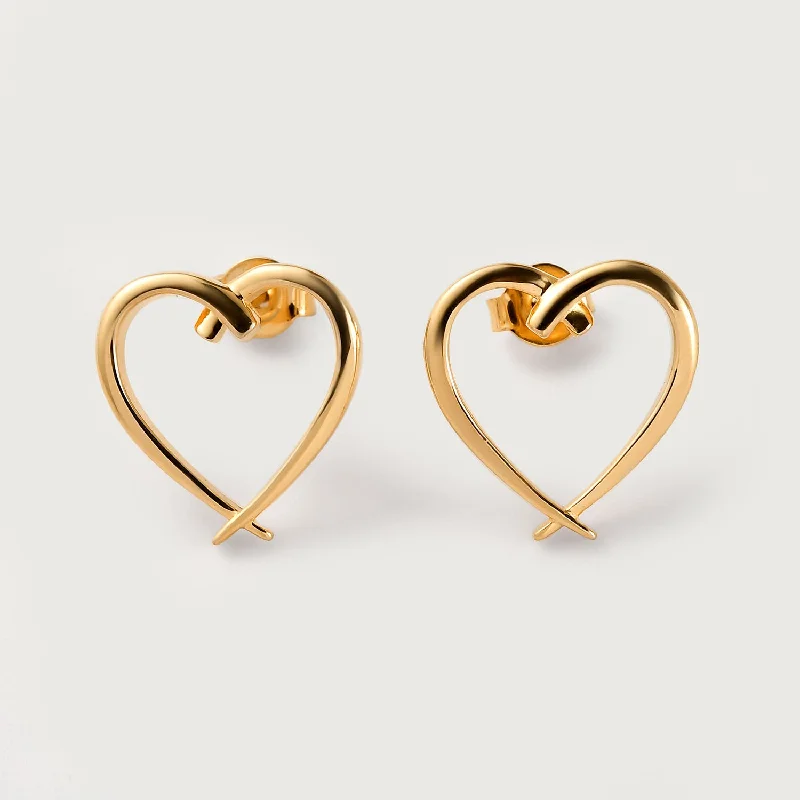 Silver Pearl Earrings-Molto Signature Heart Earrings