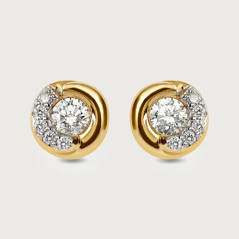 Large Silver Earrings-Versa Certified Diamonds Stud Earrings in 14K Gold, 0.27 cts. IGI Certified diamonds