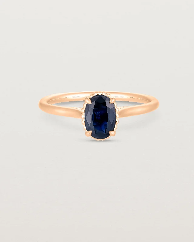 Dainty Gold Ring-Thea Oval Solitaire | Australian Sapphire