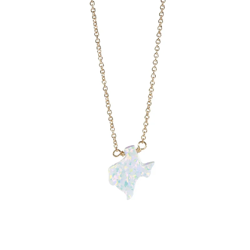 Simple Diamond Necklace-bara boheme | "TEXAS" Opal Necklace