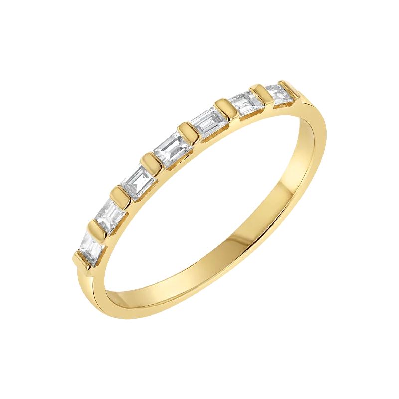 Men's Diamond Wedding Band-Baguette Row Ring