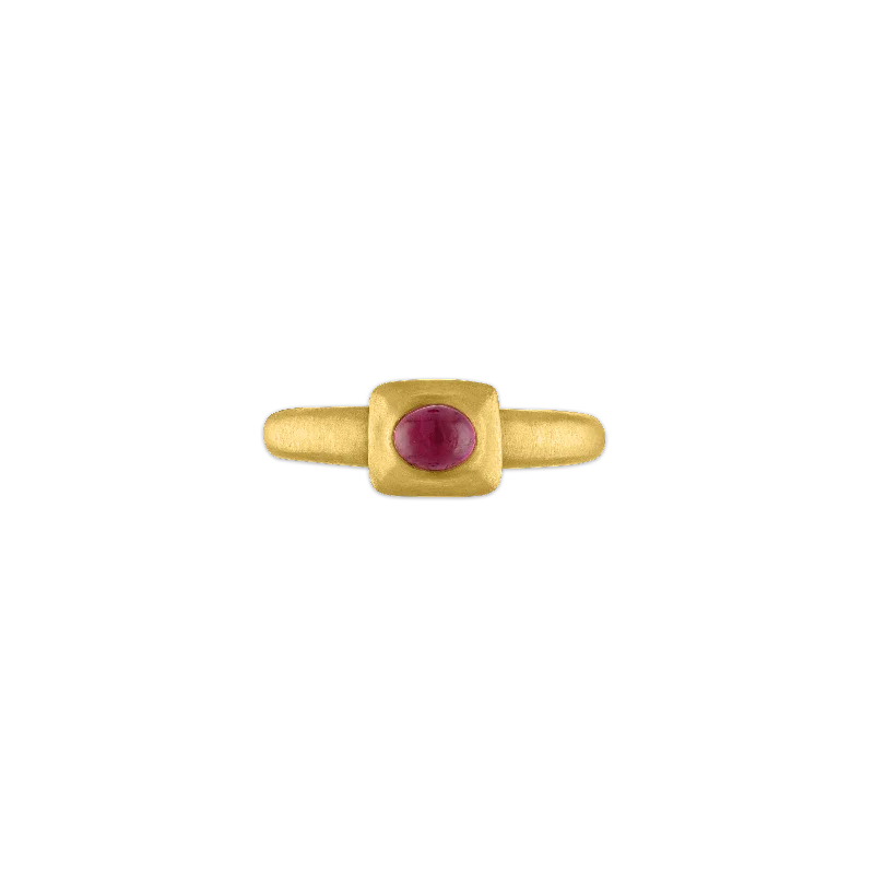 Unique Men’s Wedding Band-Ruby Pinch Ring